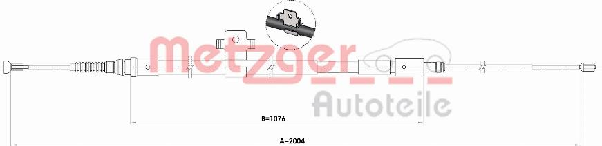 Metzger 1.PE004 - Трос, гальмівна система autocars.com.ua