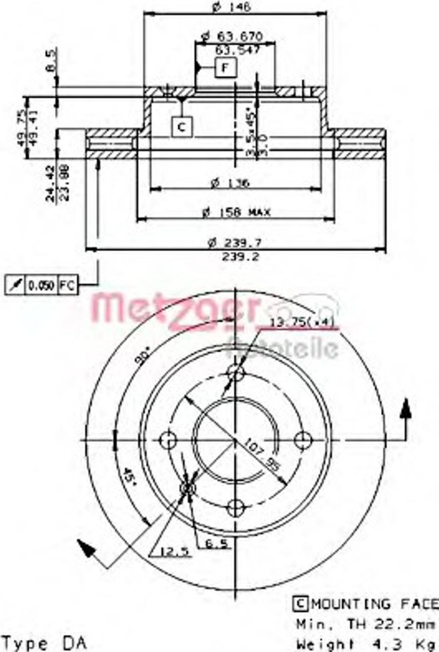 Metzger 20354E - Тормозной диск autodnr.net