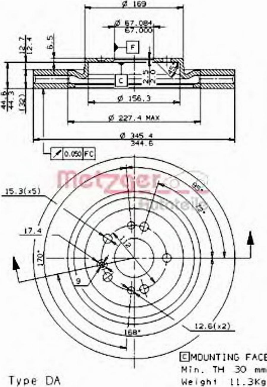 Metzger 20430V - Тормозной диск avtokuzovplus.com.ua