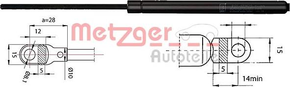 Metzger 2110284 - Газовая пружина, упор autodnr.net