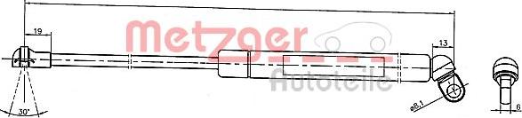 Metzger 2110376 - Газова пружина, кришка багажник autocars.com.ua