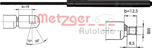 Metzger 2110343 - Газова пружина, заднє скло autocars.com.ua