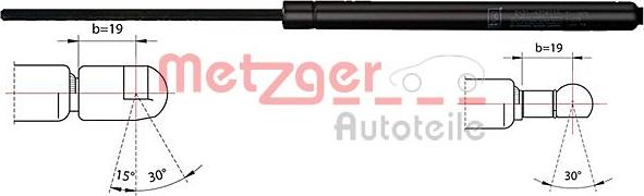 Metzger 2110356 - Газова пружина, кришка багажник autocars.com.ua