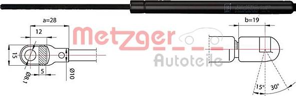 Metzger 2110367 - Газова пружина, кришка багажник autocars.com.ua