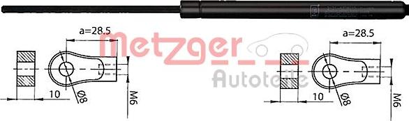 Metzger 2110405 - Газова пружина, капот autocars.com.ua