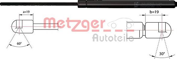 Metzger 2110455 - Газовая пружина, капот autodnr.net