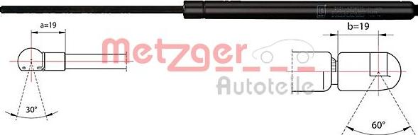 Metzger 2110485 - Газова пружина, кришка багажник autocars.com.ua