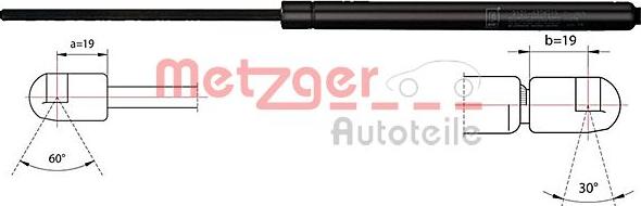 Metzger 2110516 - Газова пружина, кришка багажник autocars.com.ua