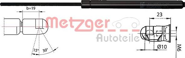 Metzger 2110536 - Газова пружина, кришка багажник autocars.com.ua