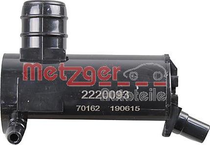 Metzger 2220093 - Водяний насос, система очищення вікон autocars.com.ua