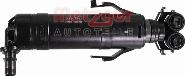 Metzger 2220725 - Розпилювач, форсунка, система очищення фар autocars.com.ua