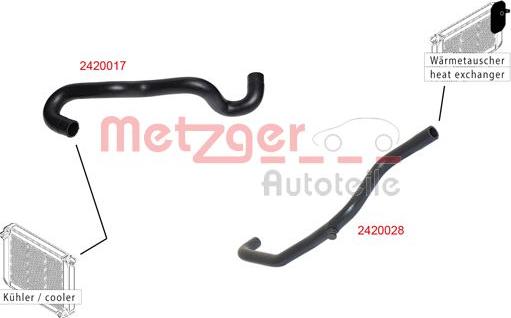 Metzger 2420017 - Шланг радіатора autocars.com.ua