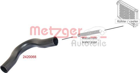 Metzger 2420068 - Шланг радіатора autocars.com.ua