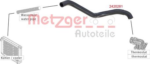 Metzger 2420281 - Шланг радіатора autocars.com.ua