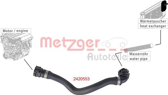 Metzger 2420553 - Шланг радиатора avtokuzovplus.com.ua