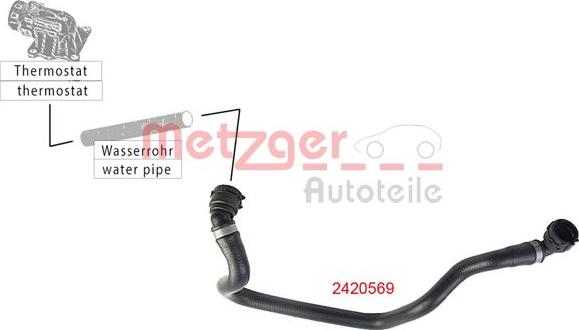 Metzger 2420569 - Шланг радиатора avtokuzovplus.com.ua