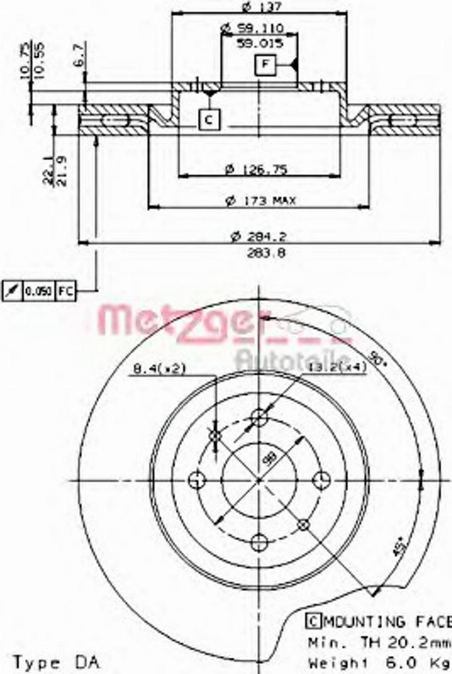 Metzger 24273E - Гальмівний диск autocars.com.ua