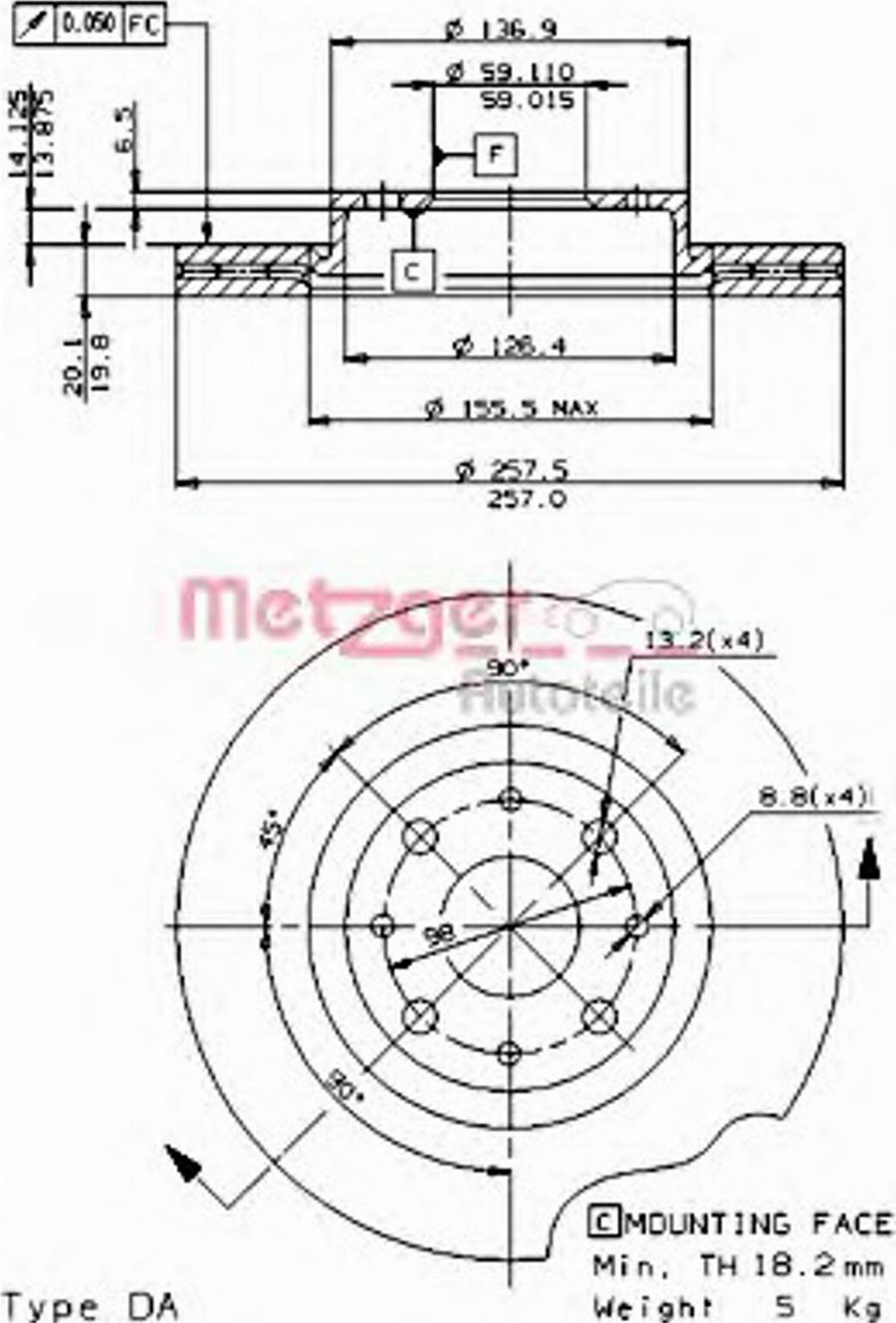 Metzger 24499 E - Тормозной диск avtokuzovplus.com.ua