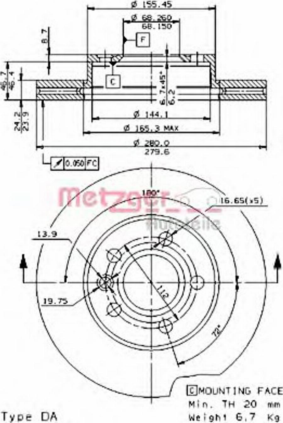 Metzger 24689E - Тормозной диск autodnr.net