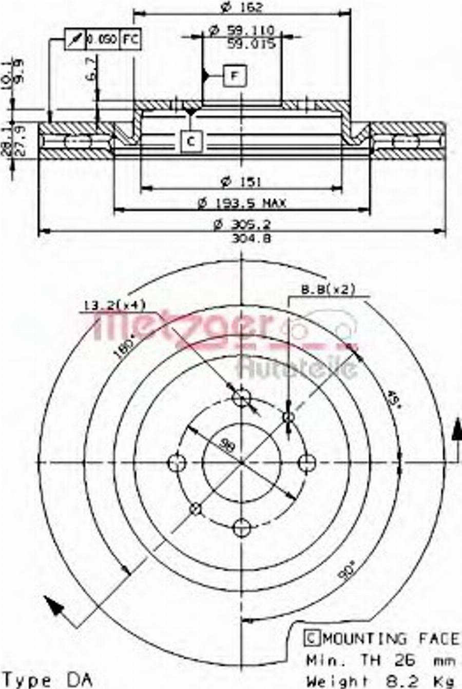 Metzger 24697V - Гальмівний диск autocars.com.ua