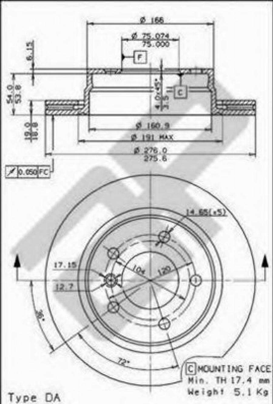 Metzger 24750 - Тормозной диск avtokuzovplus.com.ua