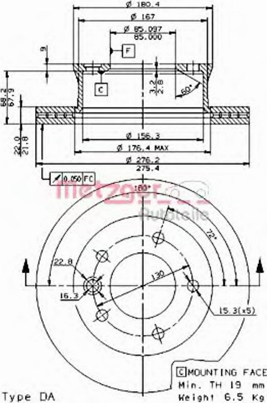 Metzger 24804 E - Тормозной диск avtokuzovplus.com.ua