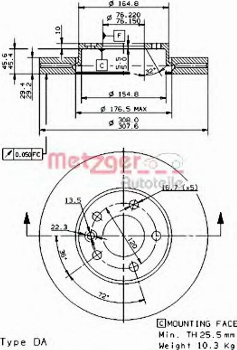 Metzger 24900 E - Тормозной диск autodnr.net