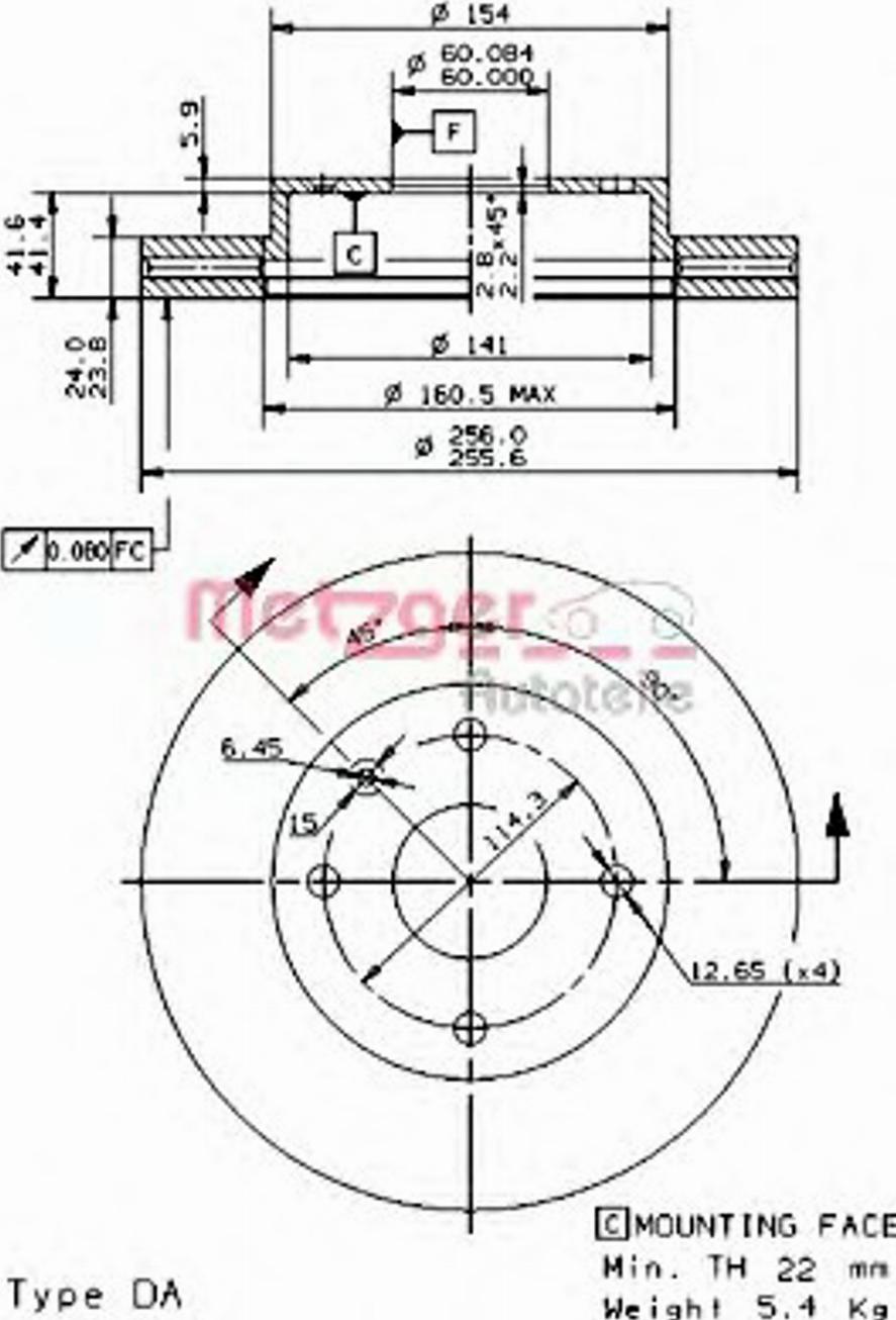 Metzger 24906 - Тормозной диск avtokuzovplus.com.ua