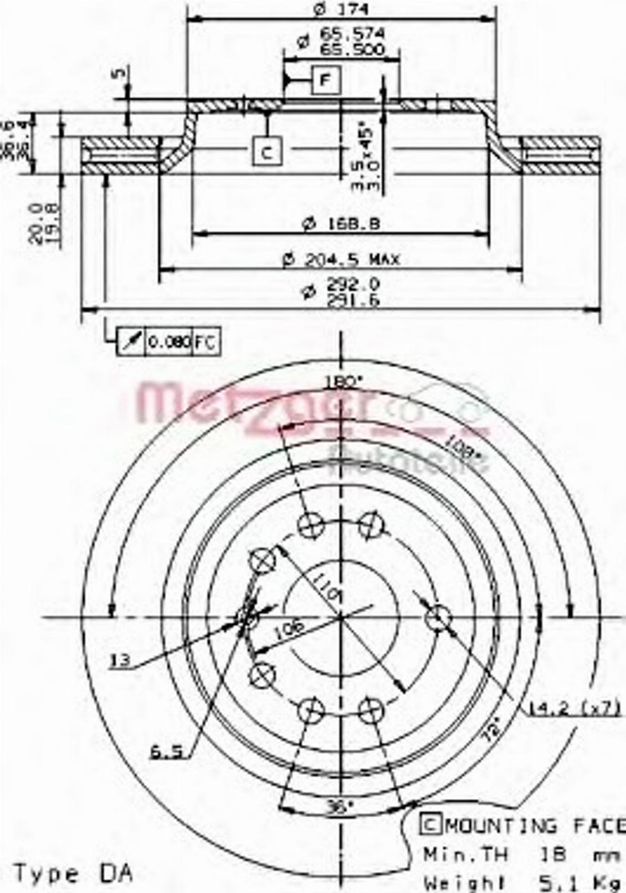 Metzger 24908 V - Тормозной диск avtokuzovplus.com.ua