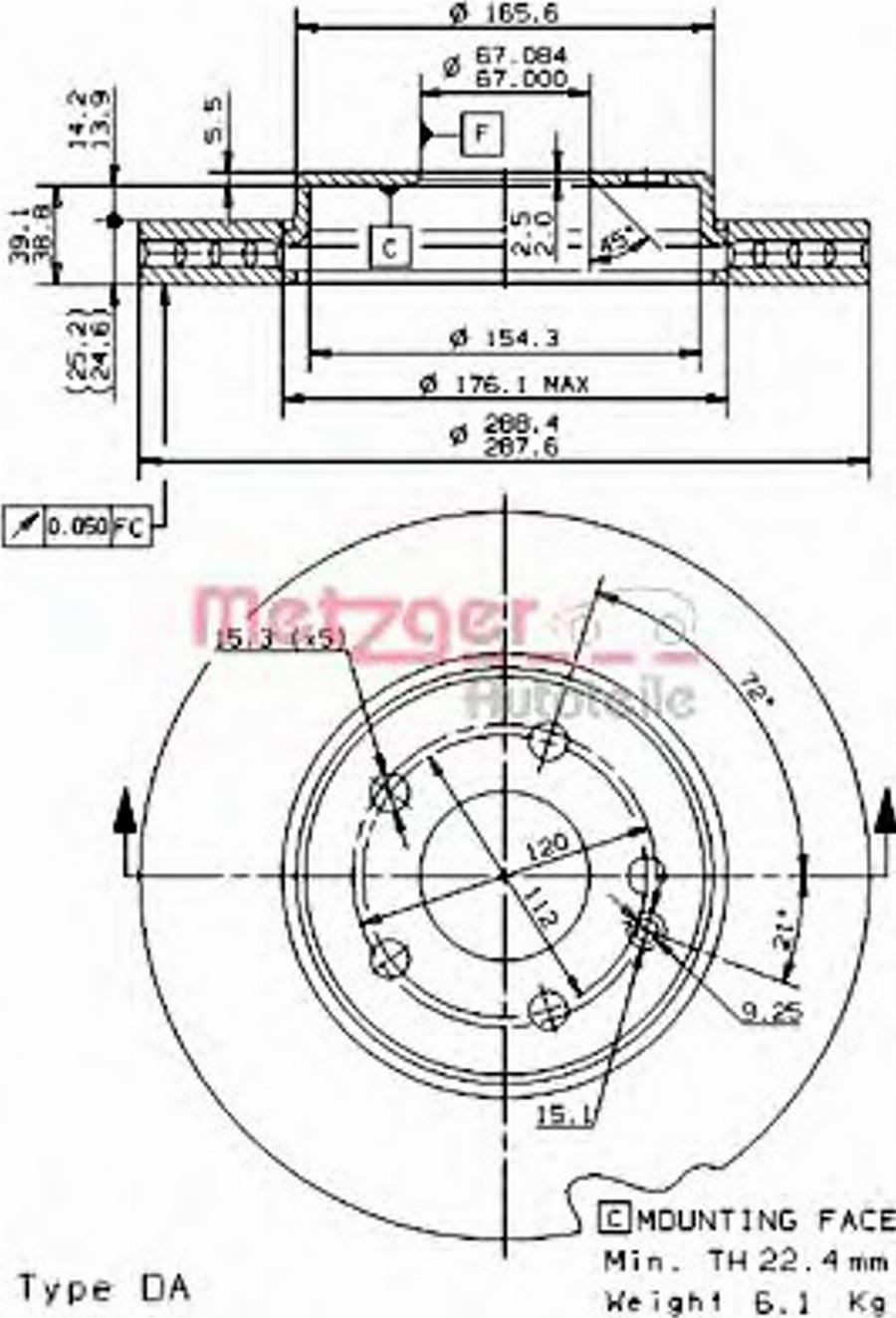 Metzger 24923 - Тормозной диск avtokuzovplus.com.ua