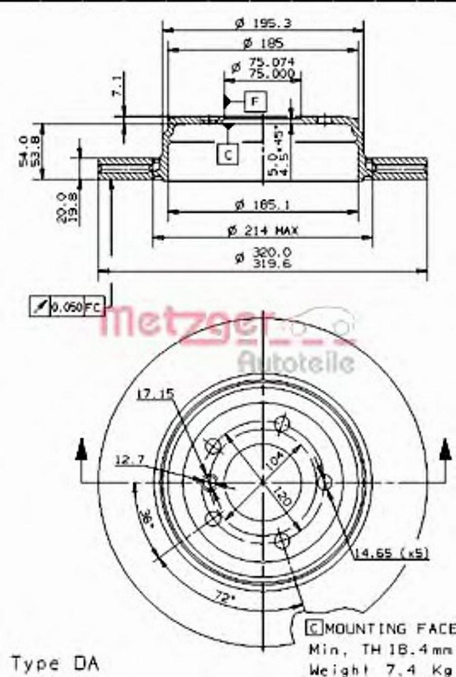 Metzger 24926 V - Тормозной диск avtokuzovplus.com.ua