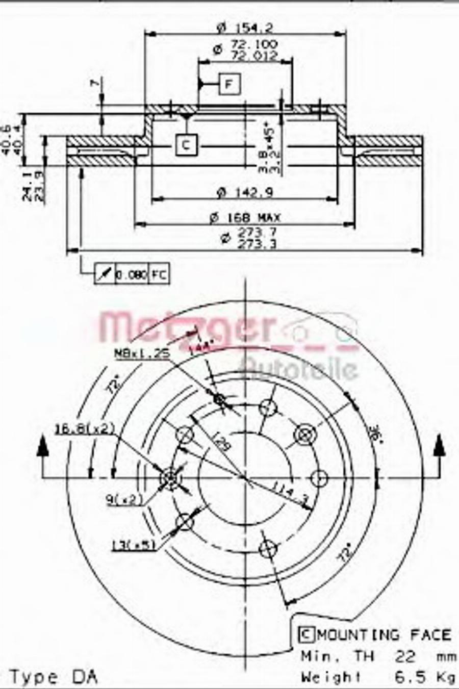 Metzger 24935E - Гальмівний диск autocars.com.ua