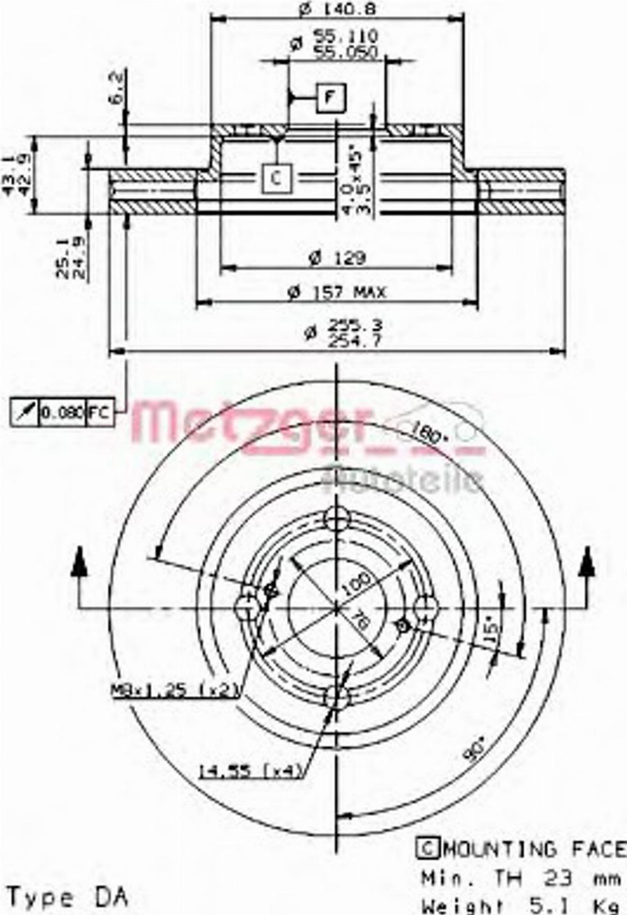 Metzger 24941 - Тормозной диск avtokuzovplus.com.ua