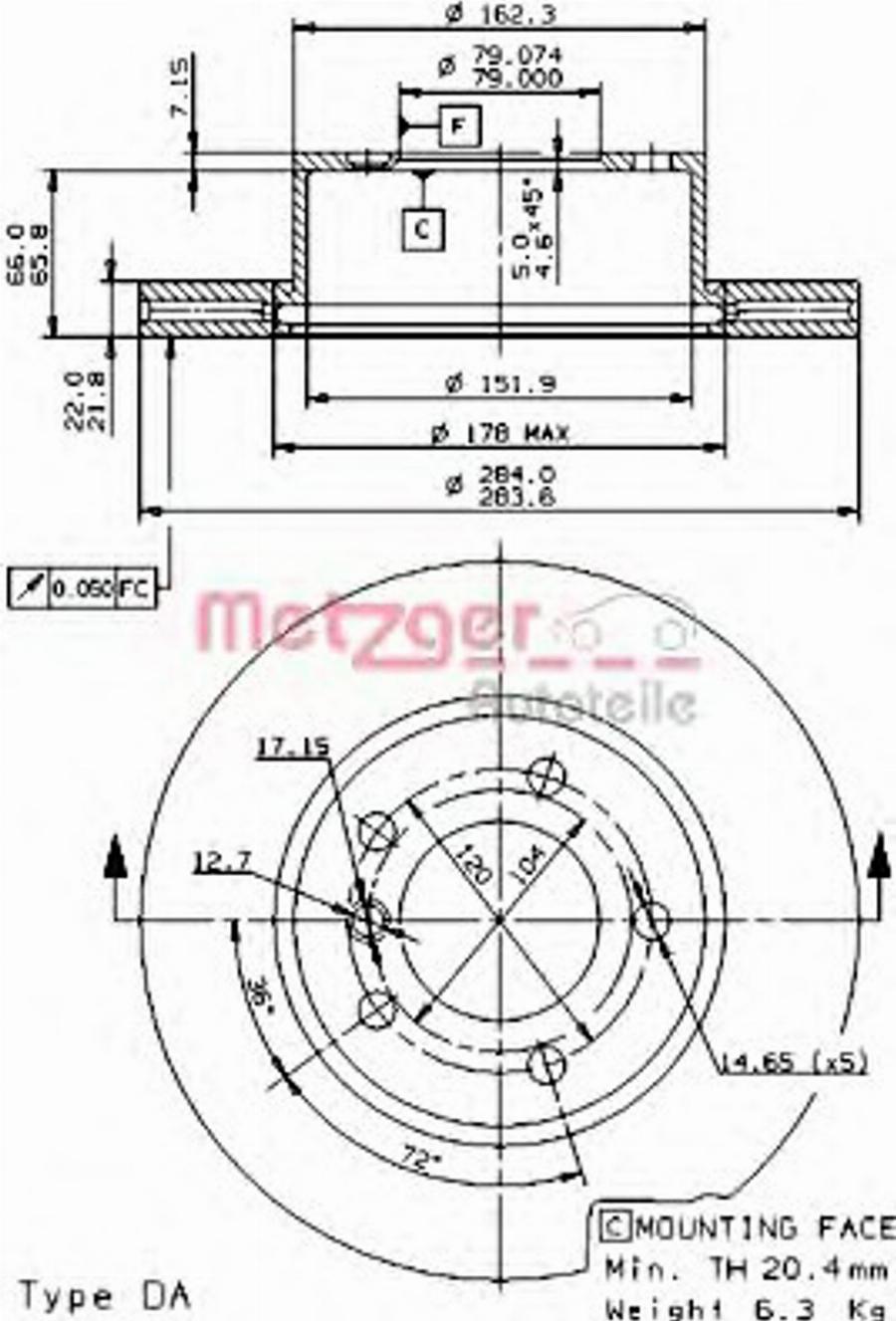 Metzger 24945E - Тормозной диск avtokuzovplus.com.ua