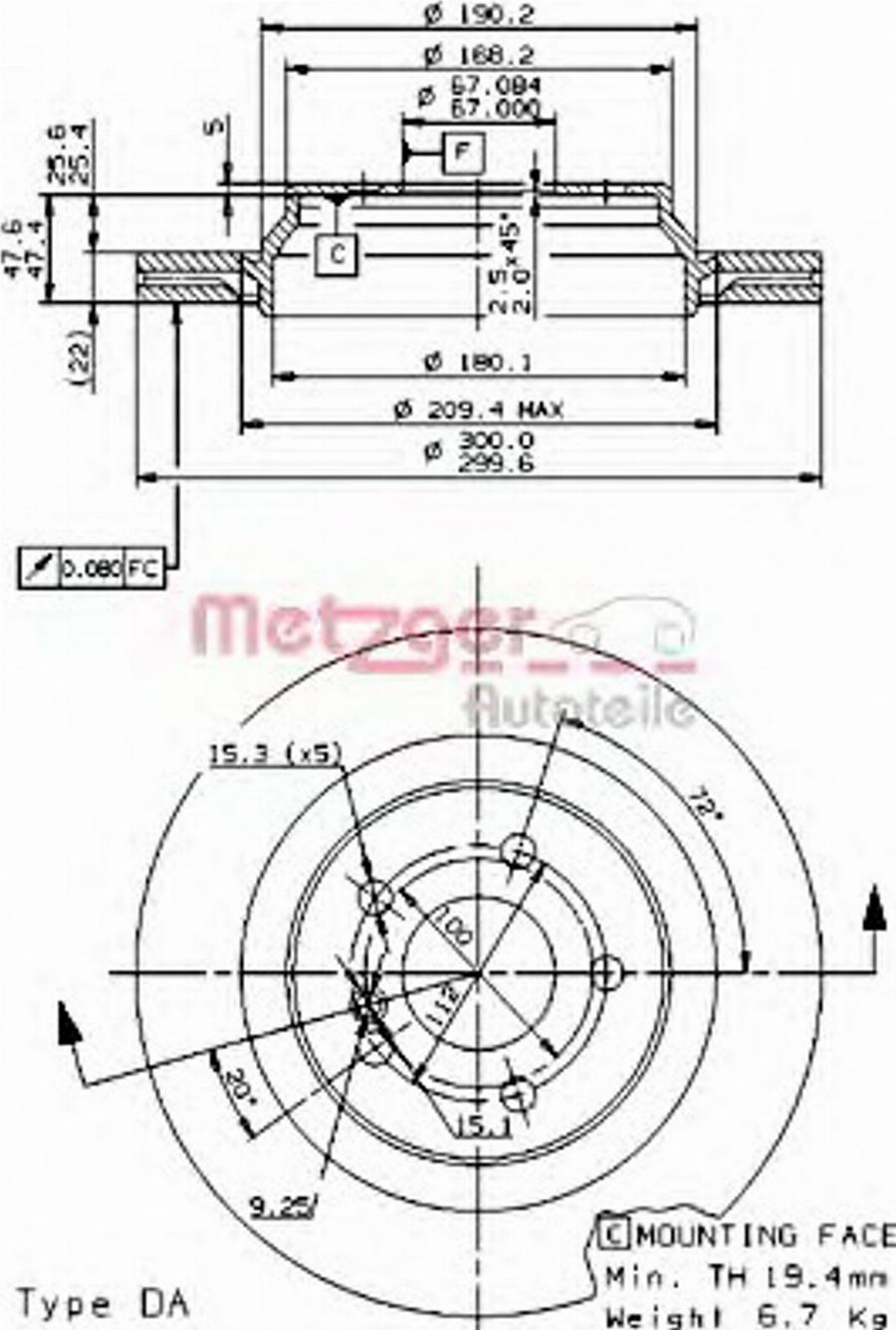 Metzger 24963 - Тормозной диск avtokuzovplus.com.ua