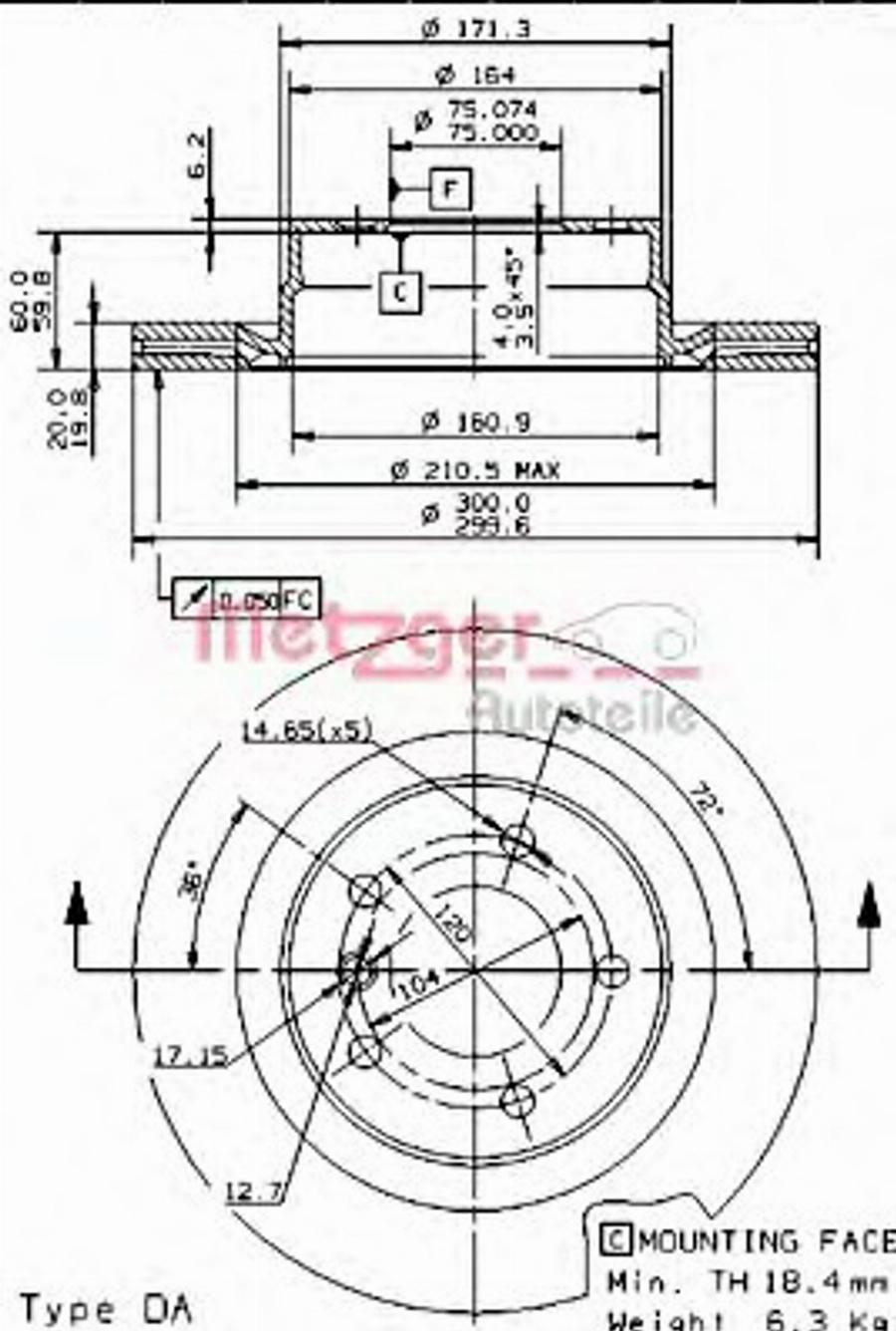 Metzger 24968 - Тормозной диск avtokuzovplus.com.ua