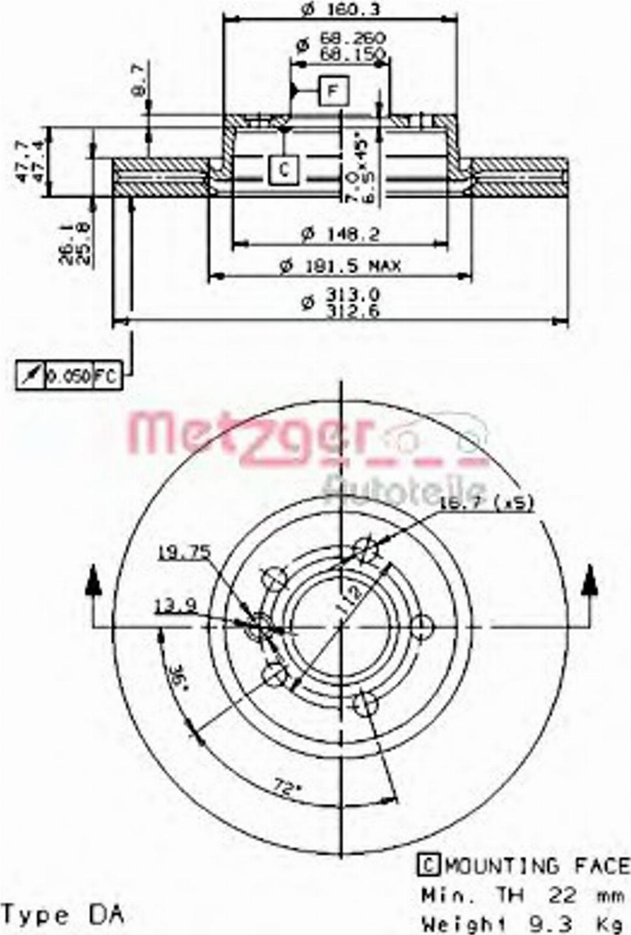 Metzger 24969 - Тормозной диск avtokuzovplus.com.ua