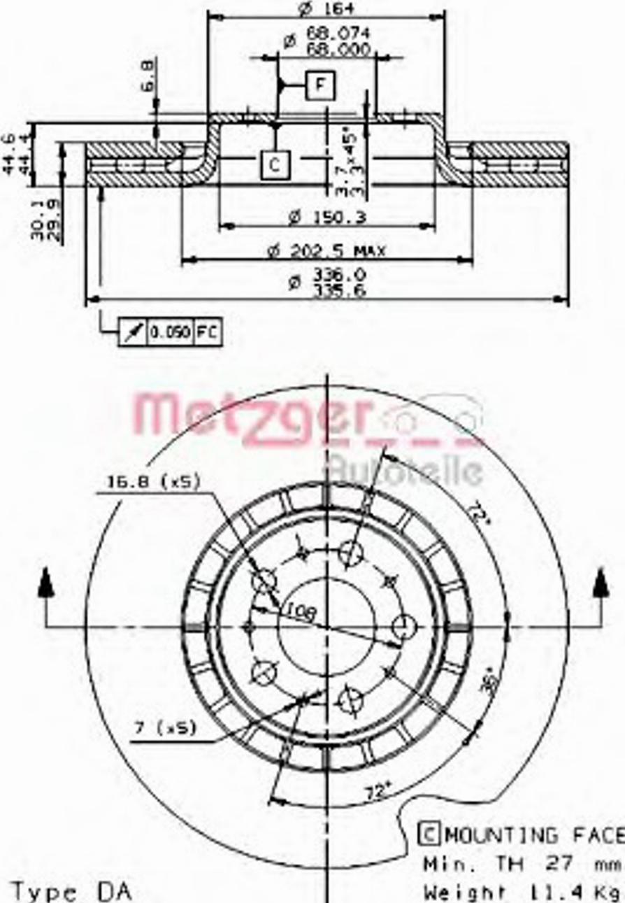 Metzger 24977 - Гальмівний диск autocars.com.ua