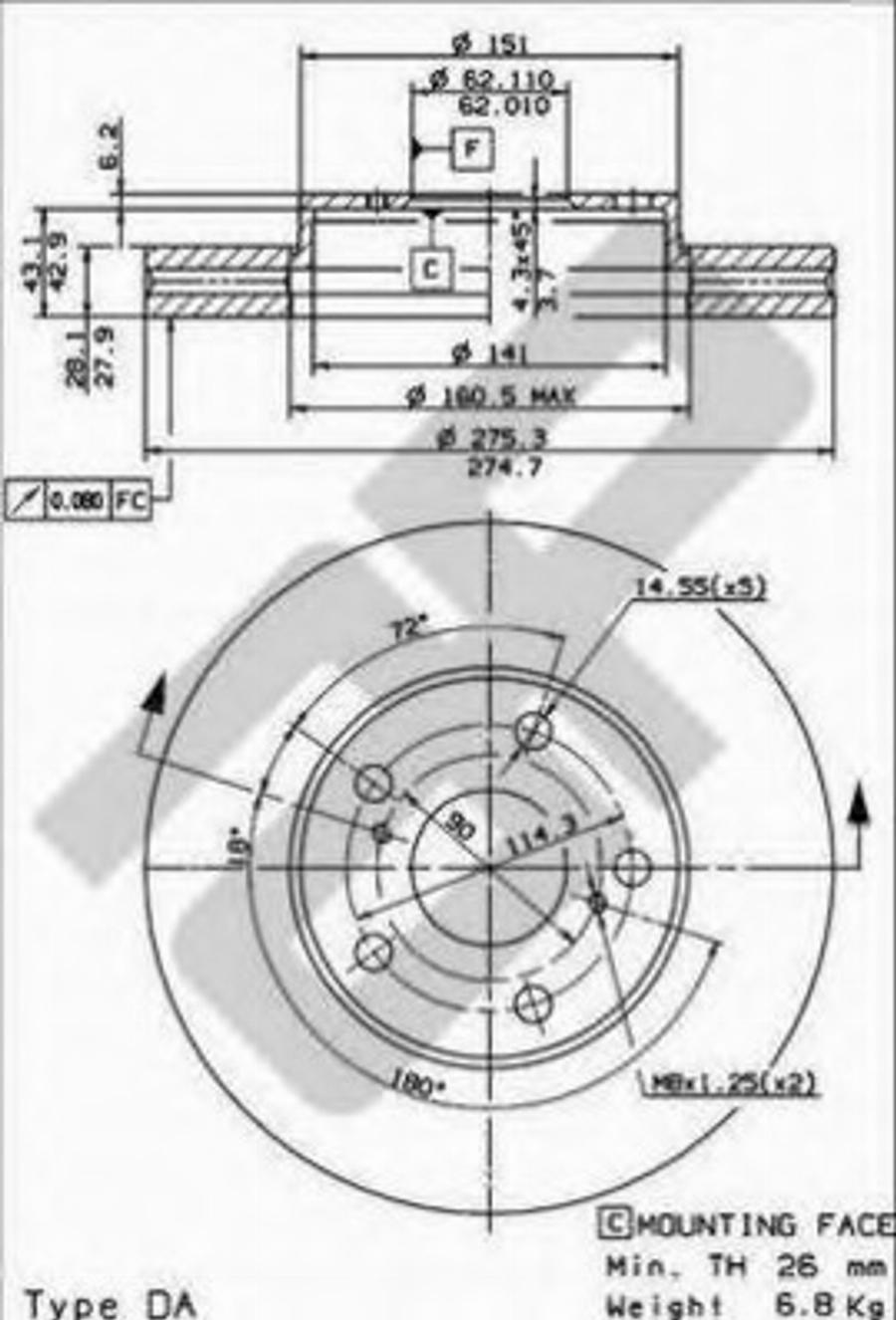 Metzger 25079 - Гальмівний диск autocars.com.ua