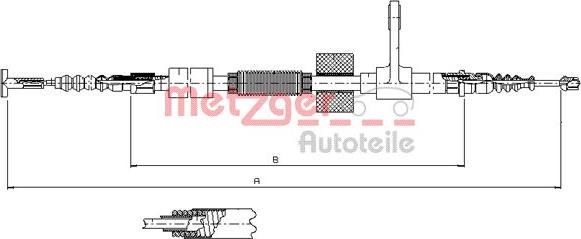 Metzger 251.32 - Трос, гальмівна система autocars.com.ua