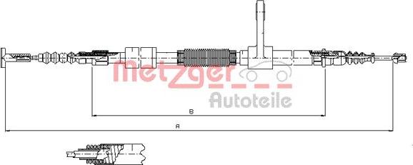 Metzger 251.34 - Тросик, cтояночный тормоз avtokuzovplus.com.ua