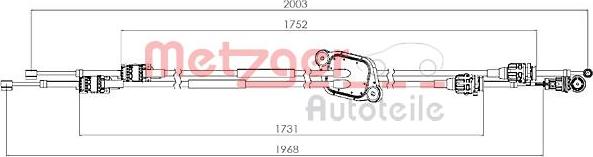 Metzger 3150305 - Трос, ступінчаста коробка передач autocars.com.ua