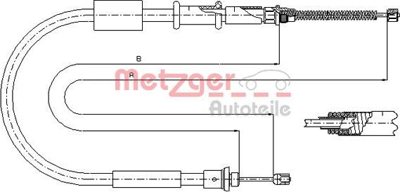 Metzger 321.6 - Трос, гальмівна система autocars.com.ua