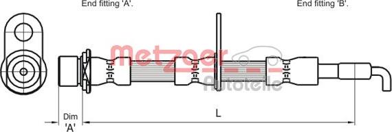 Metzger 4110001 - Гальмівний шланг autocars.com.ua