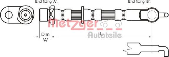 Metzger 4110007 - Гальмівний шланг autocars.com.ua