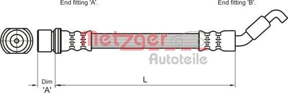 Metzger 4110033 - Гальмівний шланг autocars.com.ua