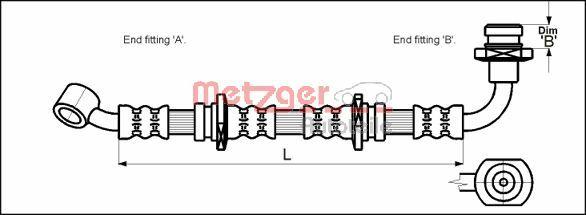 Metzger 4110071 - Тормозной шланг avtokuzovplus.com.ua