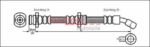 Metzger 4110081 - Тормозной шланг avtokuzovplus.com.ua