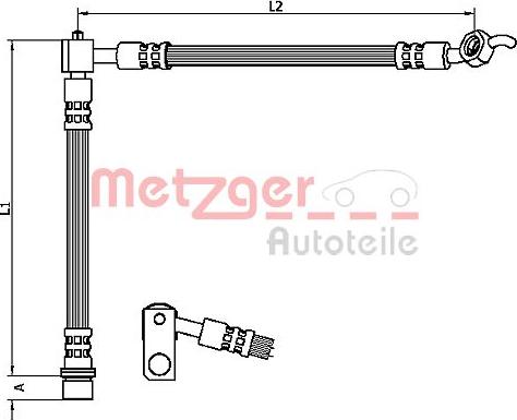 Metzger 4110103 - Гальмівний шланг autocars.com.ua