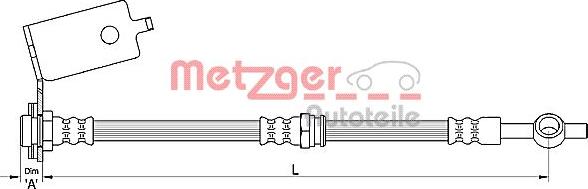 Metzger 4110141 - Гальмівний шланг autocars.com.ua